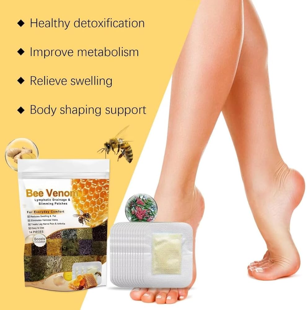 🌿🐝Bee Venom Body Detox Lymphatic Drainage & Slimming Patches (10 Patches) - BUY 5 GET 5 FREE | 📢Limited Offer FLAT 💸Rs 150 OFF on UPI Card Payments