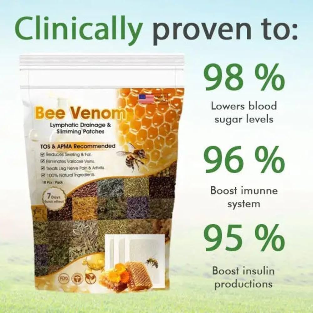 🌿🐝Bee Venom Body Detox Lymphatic Drainage & Slimming Patches (10 Patches) - BUY 5 GET 5 FREE | 📢Limited Offer FLAT 💸Rs 150 OFF on UPI Card Payments
