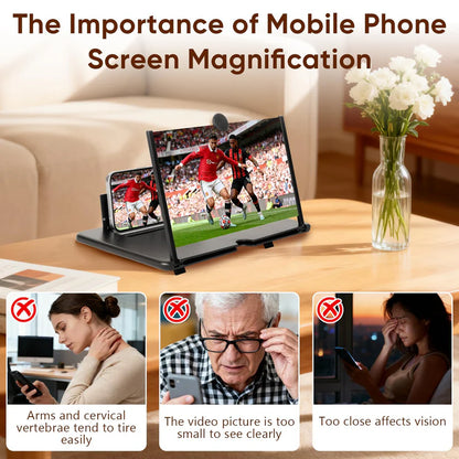 Premium 14 Inch Display | ✨3D 4K HD Screen Expander & Magnifier, Amplifier | Strong Phone Holder for All Smartphones with Anti scratch Features | FLAT💥Rs 100 OFF on UPI & Cards | Limited Offer