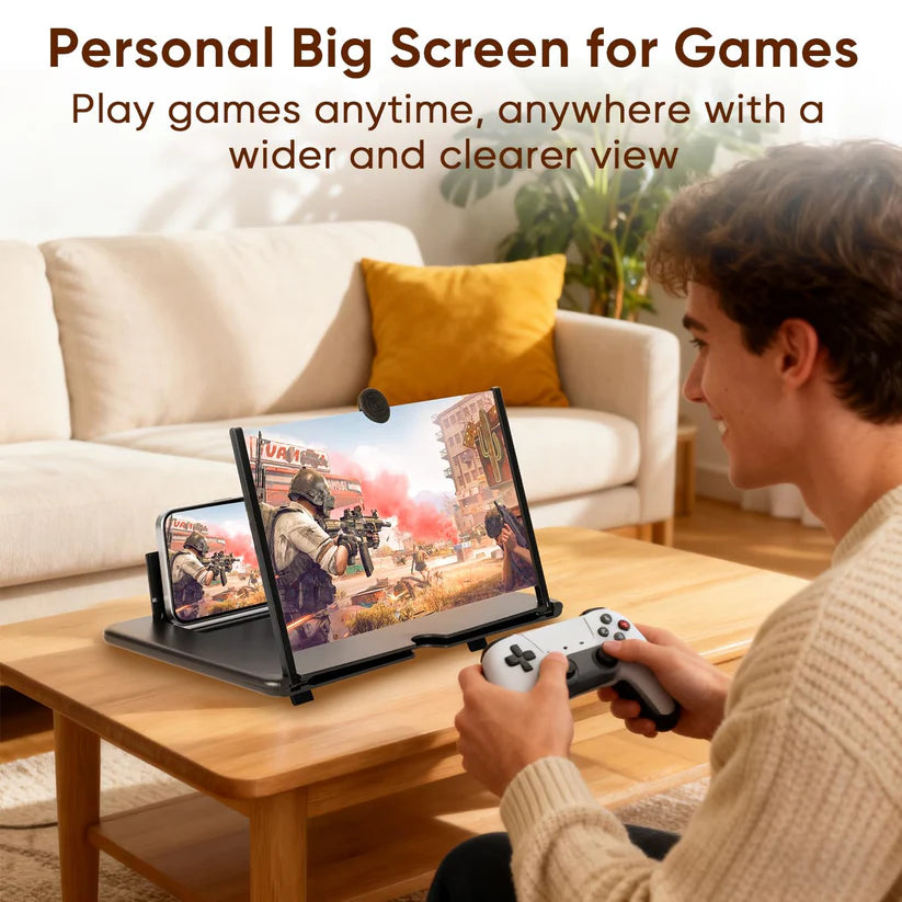 Premium 14 Inch Display | ✨3D 4K HD Screen Expander & Magnifier, Amplifier | Strong Phone Holder for All Smartphones with Anti scratch Features | FLAT💥Rs 100 OFF on UPI & Cards | Limited Offer
