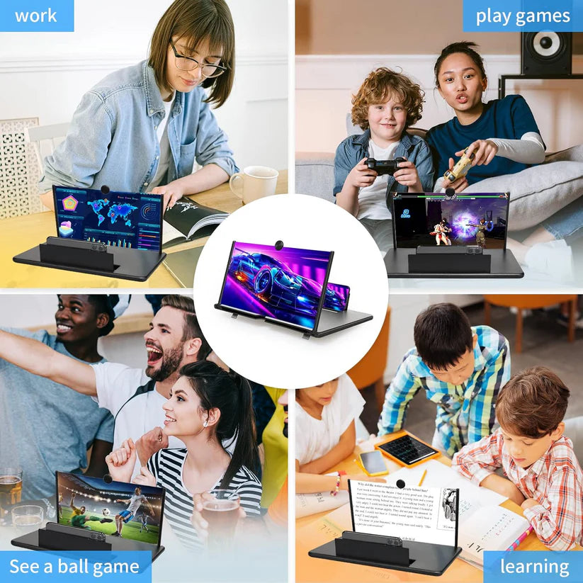 Premium 14 Inch Display | ✨3D 4K HD Screen Expander & Magnifier, Amplifier | Strong Phone Holder for All Smartphones with Anti scratch Features | FLAT💥Rs 100 OFF on UPI & Cards | Limited Offer