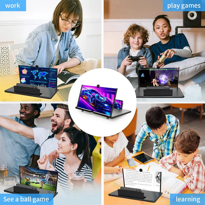 Premium 14 Inch Display | ✨3D 4K HD Screen Expander & Magnifier, Amplifier | Strong Phone Holder for All Smartphones with Anti scratch Features | FLAT💥Rs 100 OFF on UPI & Cards | Limited Offer