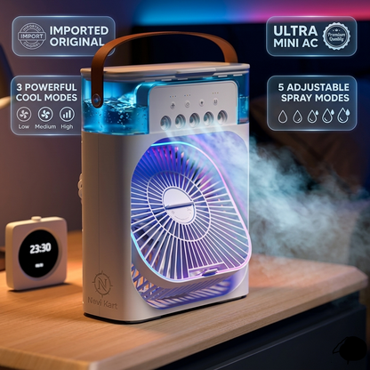 ❄️Portable MINI AC☃️ | [2 YEARS WARRANTY*] Cool Humidifier Strong Air Cooling AC for Home, Car & Office | Limited FLAT💸RS 150 OFF on UPI and Card Payments HURRY!