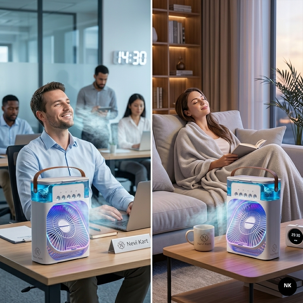 ❄️Portable MINI AC☃️ | [2 YEARS WARRANTY*] Cool Humidifier Strong Air Cooling AC for Home, Car & Office | Limited FLAT💸RS 150 OFF on UPI and Card Payments HURRY!